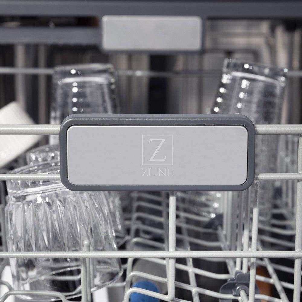 ZLINE 24 Inch Monument Series 3rd Rack Top Touch Control Dishwasher with Stainless Steel Panel - Ultra Quiet 45dBa (DWMT 304 24) - Perfect for Modern Kitchens, Small Families & Energy-Efficient Homes