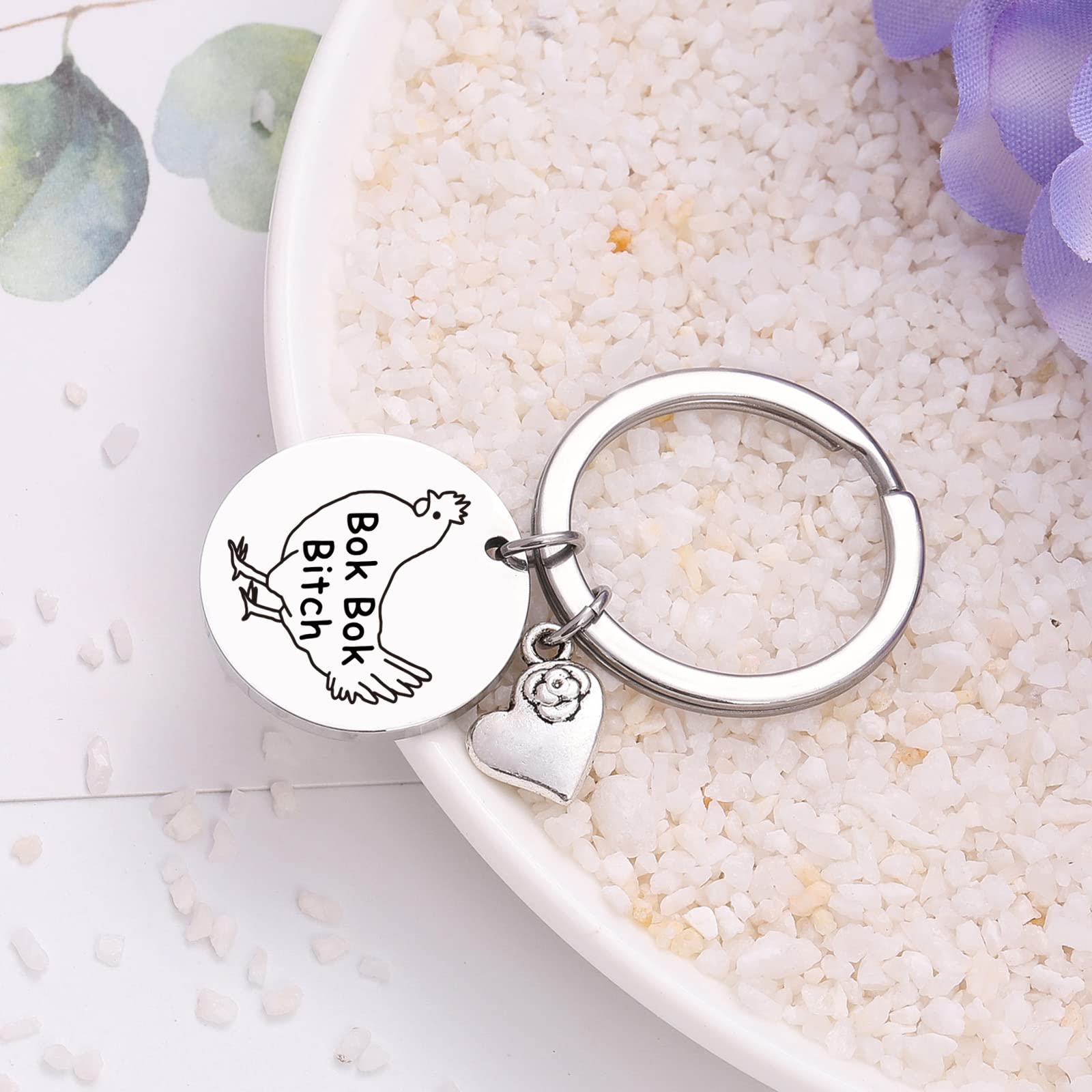 Funny Crazy Chicken Lady Keychain - Unique Gift for Chicken Farmers & Poultry Lovers - Perfect for Chicken Moms, Backpacks, Key Rings & Farm Enthusiasts