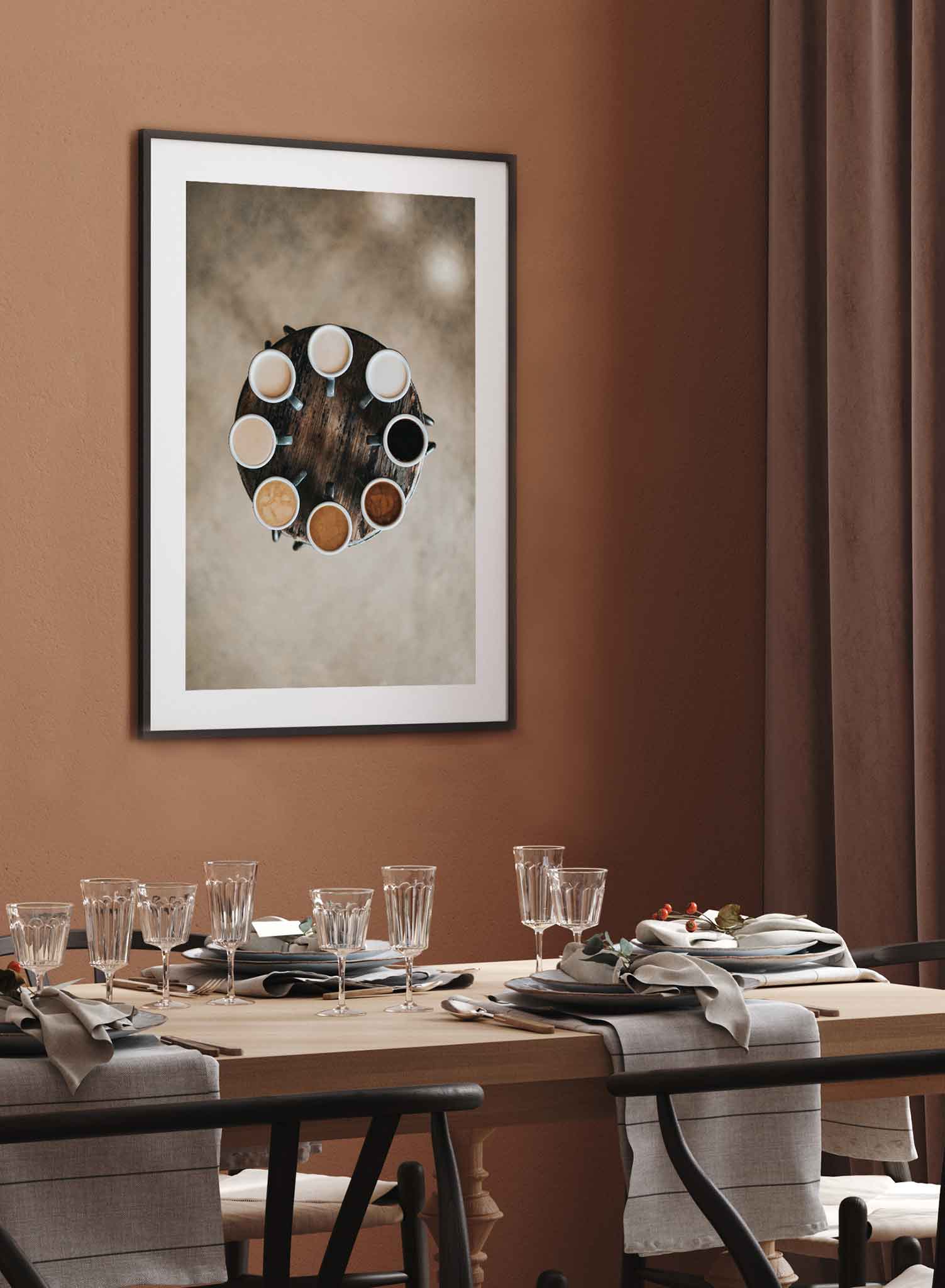 Caffeine Wheel Poster - Coffee Brewing Guide & Caffeine Chart for Home Baristas & Coffee Lovers - Perfect for Coffee Shops, Kitchens & Offices