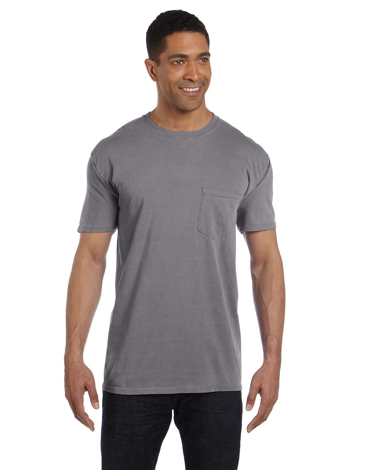 Comfort Colors Chouinard 6030 Heavyweight Pocket T-Shirt for Men - Soft Cotton Crewneck Tee for Casual Wear, Work & Everyday Use