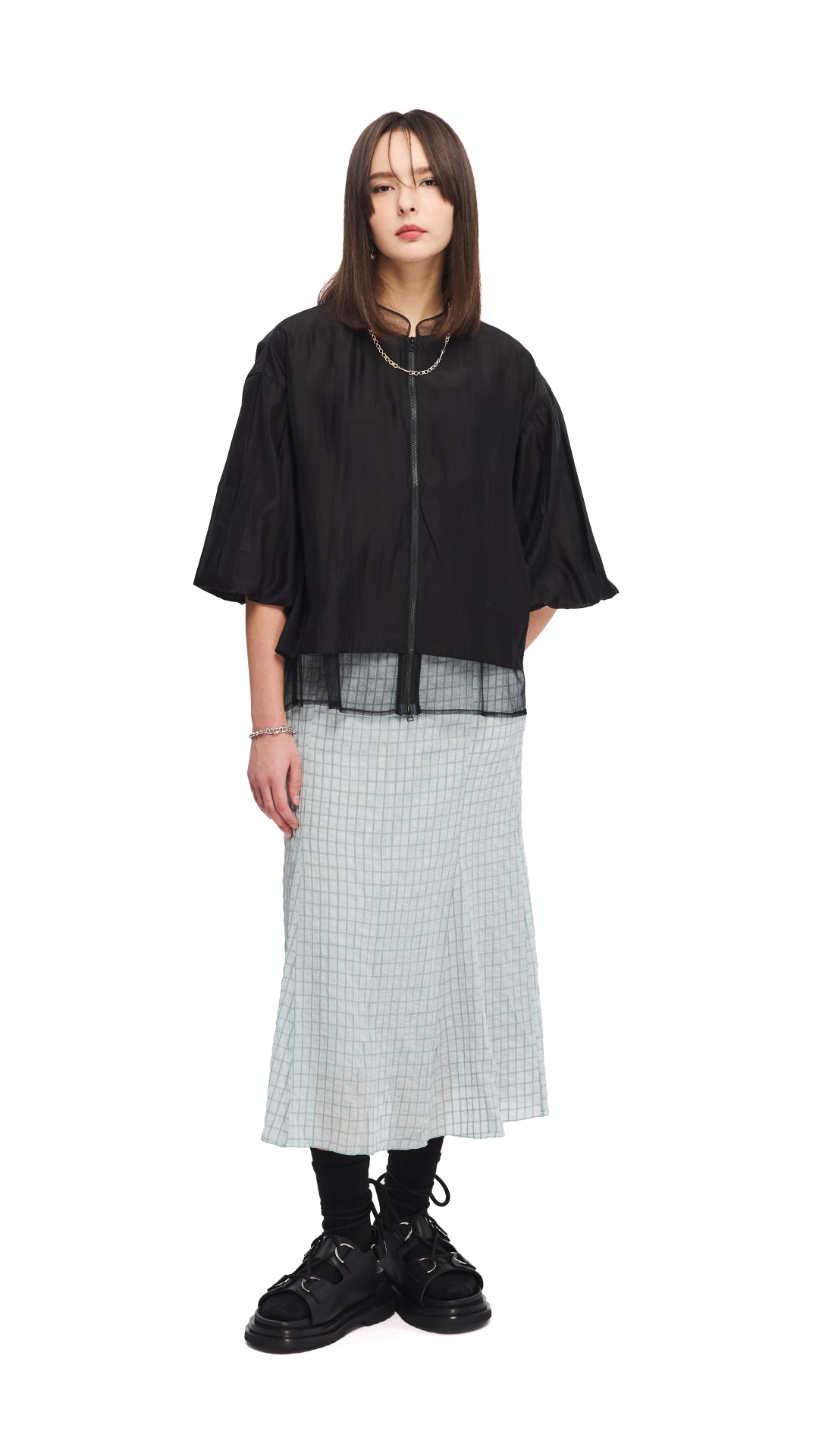 Elegant Wrinkle Chiffon Skirt for Women - Flowy A-Line Midi Skirt with Side Slit - Perfect for Summer, Parties & Casual Wear