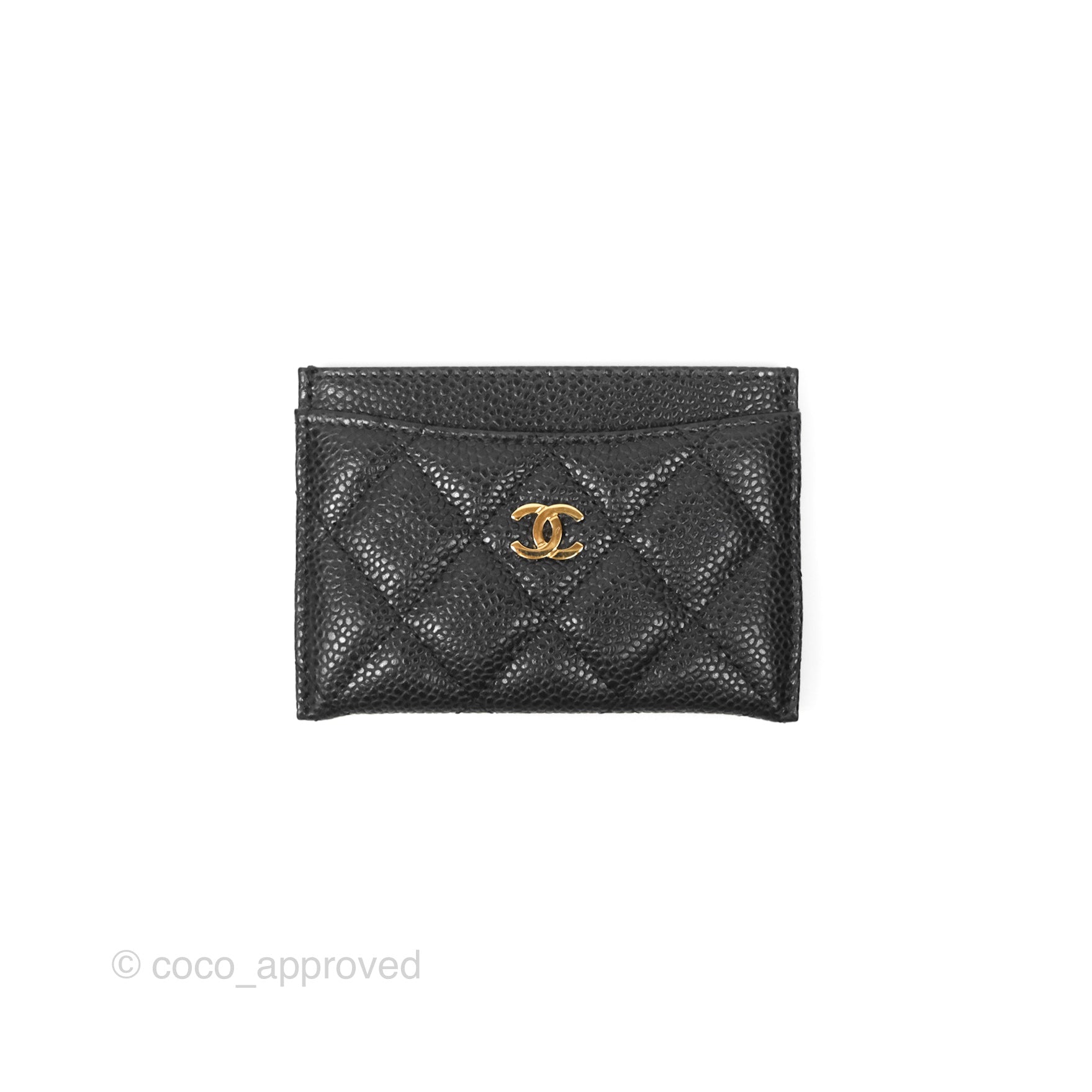 Chanel Classic Flat Card Holder in Black Caviar Leather with Gold Hardware - Perfect for Everyday Use & Luxury Gift Giving