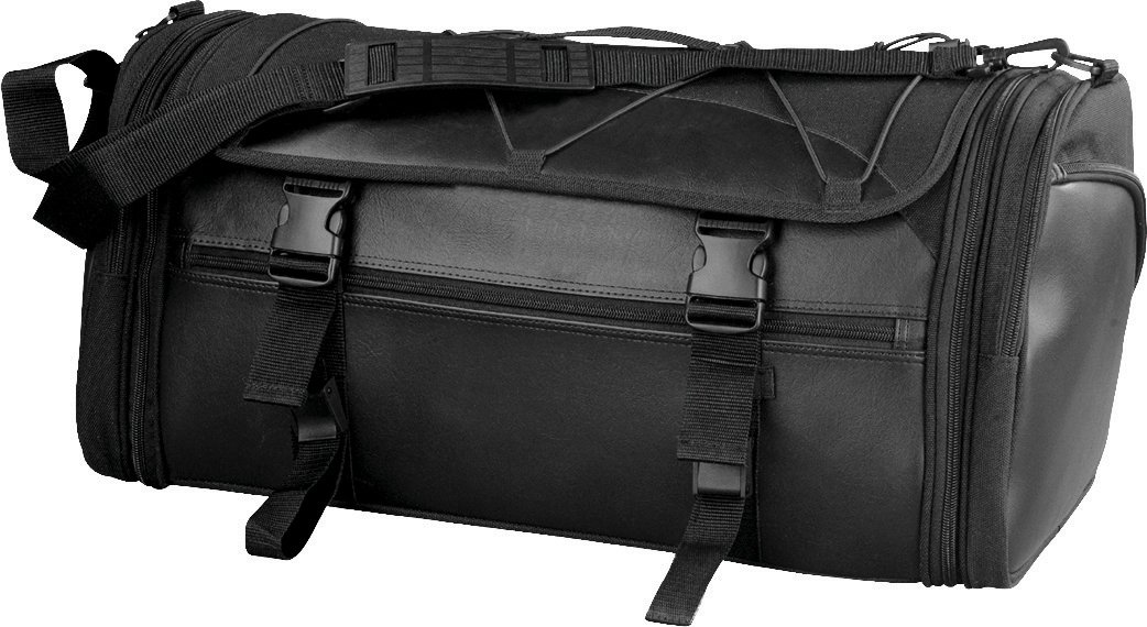 Milwaukee Leather SH694 Large Black Nylon Duffle Rack Bag with Adjustable Carry Strap - Perfect for Motorcycle Travel, Gym Gear Storage & Weekend Getaways