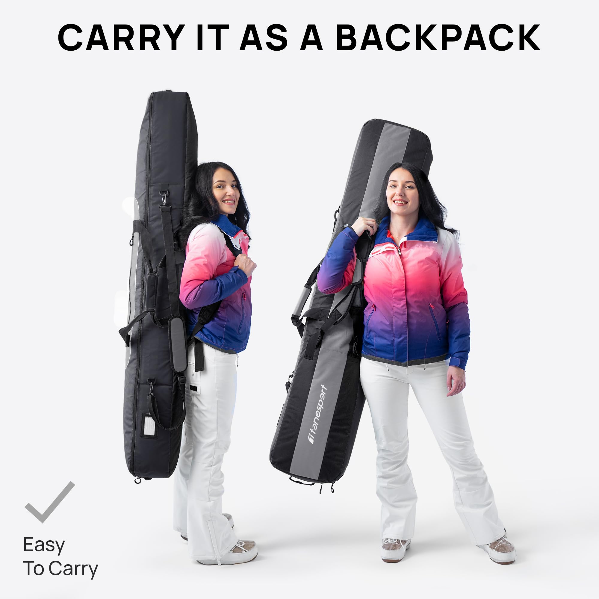 Best Padded & Waterproof Snowboard Travel Bag for Airplanes - Fits Up to 165cm Snowboards - Durable Protection for Ski Trips & Winter Vacations