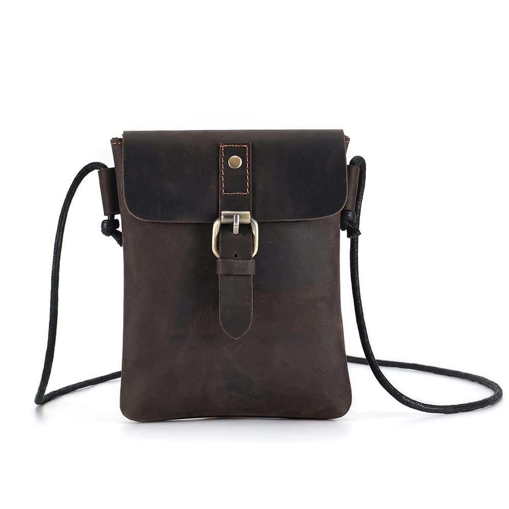 LWBTOSEE Mini Crossbody Shoulder Bag - Genuine Leather Small Messenger Bag for Men - Phone Pouch & Essentials Organizer - Perfect for Travel, Work & Daily Use