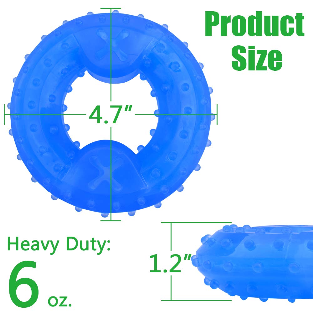 Freezeable Dog Cooling Chew Toy - Durable Puppy Teething Ring for Summer, Ice Soothing Chew Bone for Small & Large Dogs - Perfect for Hot Weather, Teething Relief & Playtime
