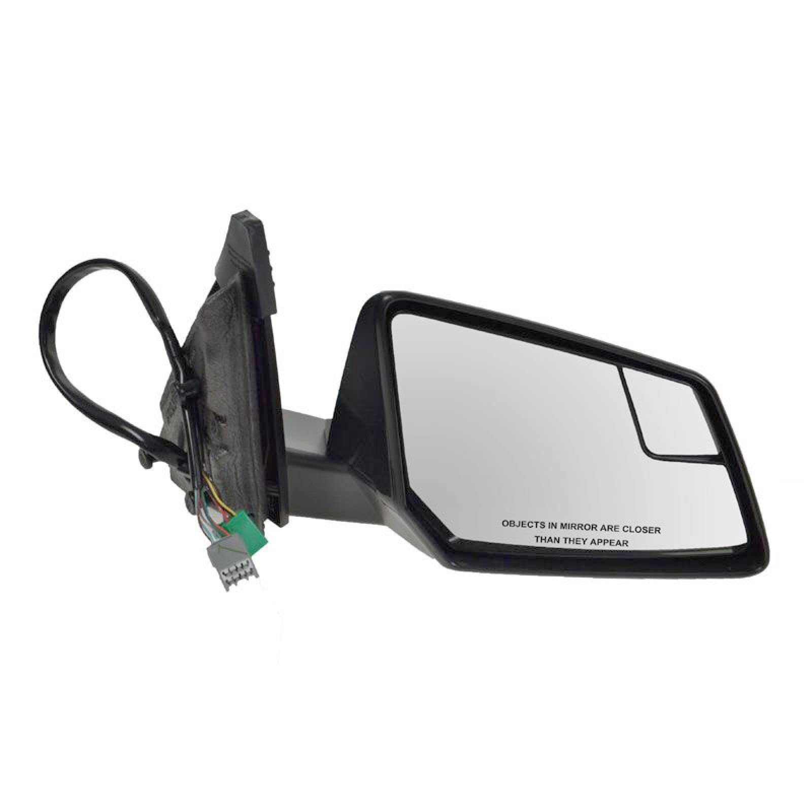TRQ Right Side Power Heated Folding Mirror with Spotter Glass Compatible with 2009-2012 Chevrolet Traverse GMC Acadia Buick Enclave - Replacement for GM1321384 - Perfect for Winter Driving & Enhanced Safety