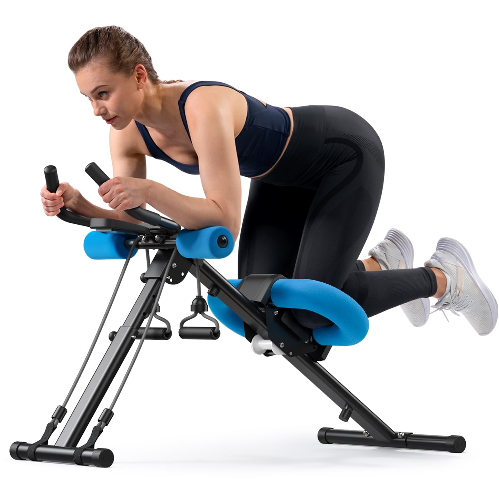 MERACH Ab Machine - Adjustable Ab Trainer for Home Gym, Foldable Ab Workout Equipment with Knee Protection - Perfect for Core Strength Training, Stomach Toning & Home Fitness Routines
