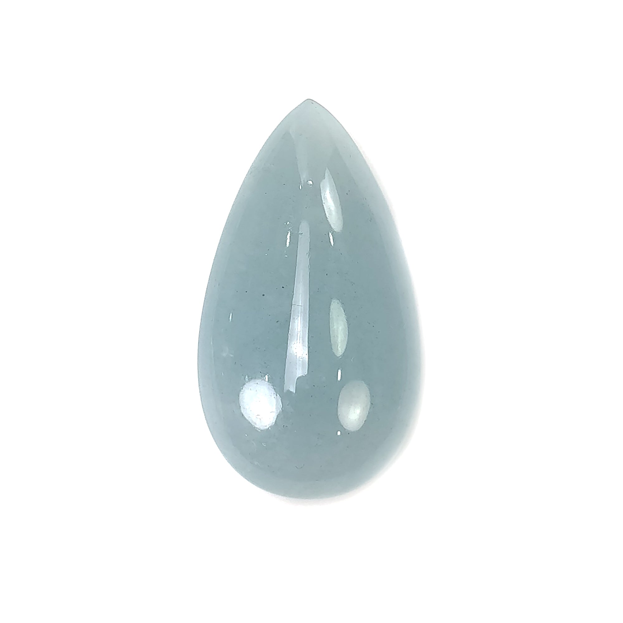 Natural Blue Aquamarine Gemstone Cabochon - 51.55cts Untreated Pear Shape (35x19.5mm) for Jewelry Making, Pendants & Healing Crystals