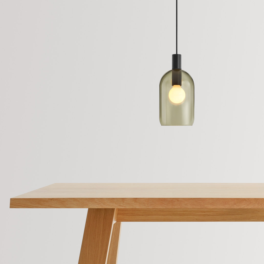 Modern Bub Pendant Lamp - Sleek Hanging Light Fixture for Kitchen Island, Dining Room & Bedroom - Energy Efficient LED Ceiling Light with Adjustable Height (Black/White)