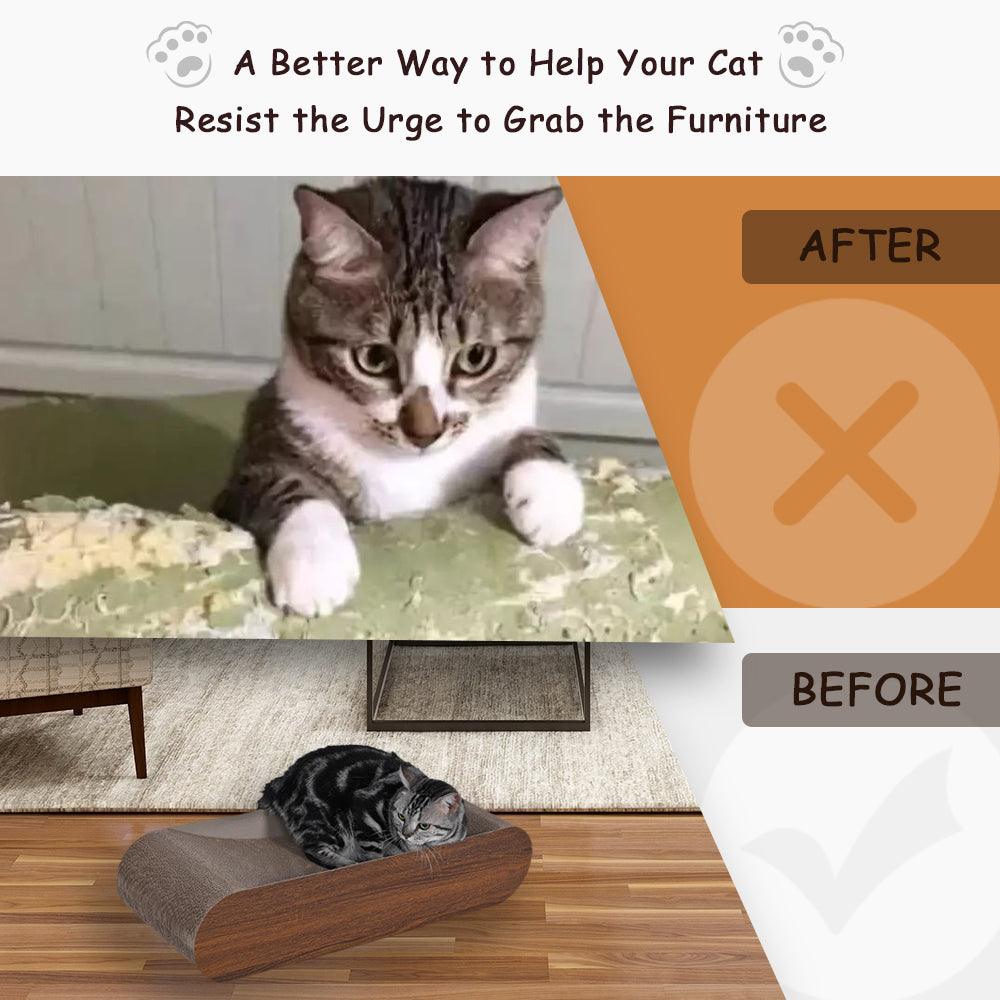 Premium Cat Scratcher Lounge Bed - Durable Bone-Shaped Cardboard Scratching Pad for Cats, Reversible & Recyclable Furniture Protector - Perfect for Indoor Play, Napping & Protecting Sofas