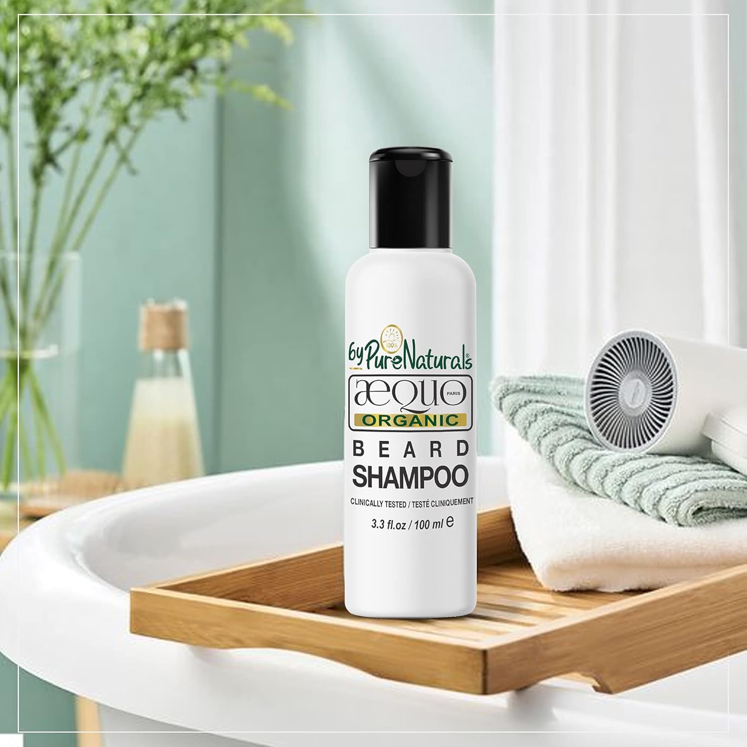 **Aequo Organic Beard Wash & Shampoo - Paraben-Free with Aloe Vera & Rosemary for Frizz-Free Beard Care - 100ml - Ideal for Daily Grooming & Softening**