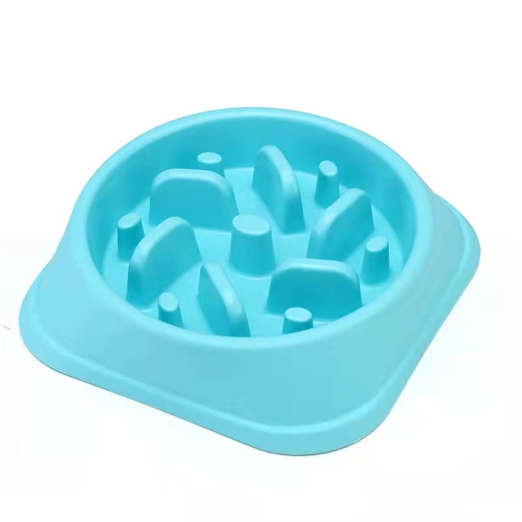 Viinice Slow Feeder Dog Bowl - Interactive Puzzle Maze Design for Fast Eaters, Non-Slip Base, Durable Plastic - Blue, 8 Inch - Perfect for Mealtime Fun & Portion Control for Small to Medium Dogs