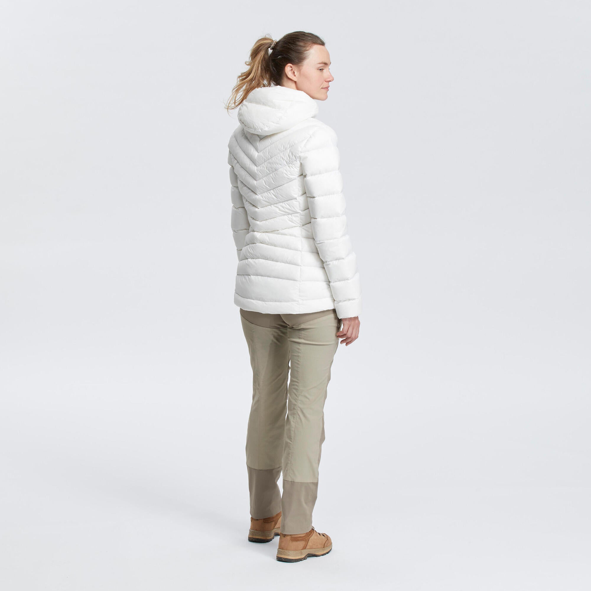 Forclaz Women's MT500 Hooded Down Puffer Jacket - Lightweight Winter Coat, Waterproof Windproof Insulated Jacket for Hiking, Skiing & Outdoor Activities