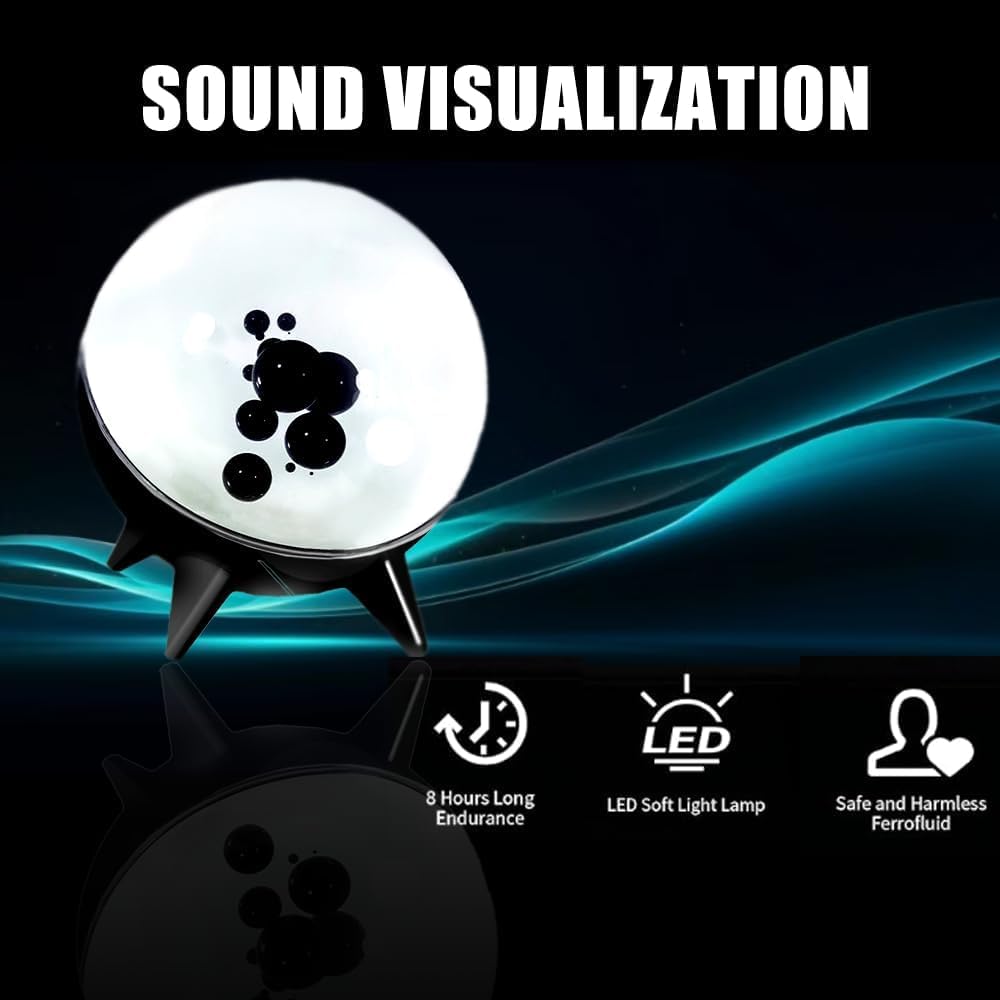 Ferrofluid Dancing Speaker - Magnetic Fluid Music Visualizer with Ferrite Technology, Desktop Decoration & Unique Birthday Gift for Music Lovers (Black) | Perfect for Home Office, Parties & Science Enthusiasts