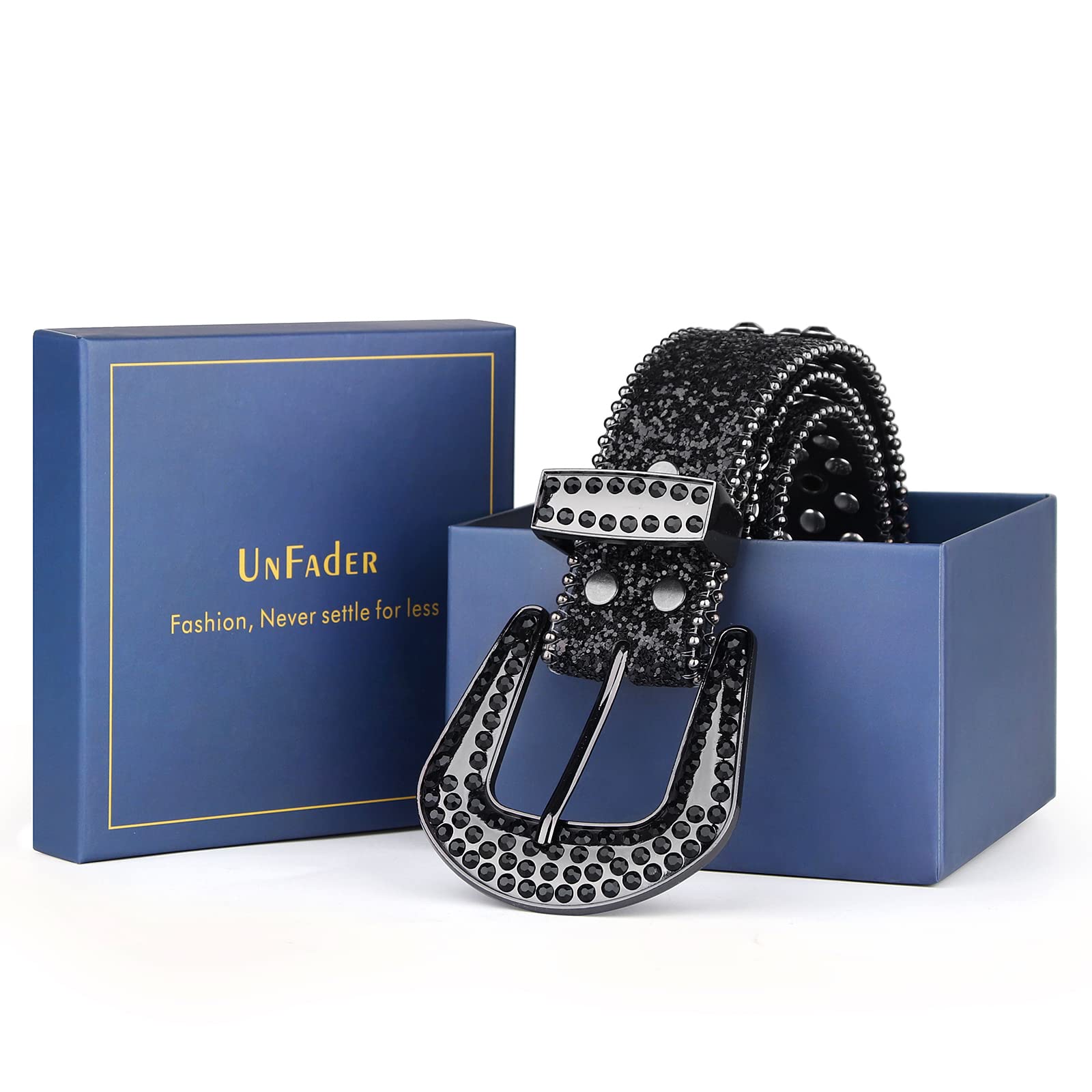 Sparkling Rhinestone Western Belt for Women & Men - Bling Cowgirl Designer Diamond Studded Belt for Jeans | Perfect for Country Concerts, Rodeos & Western Fashion