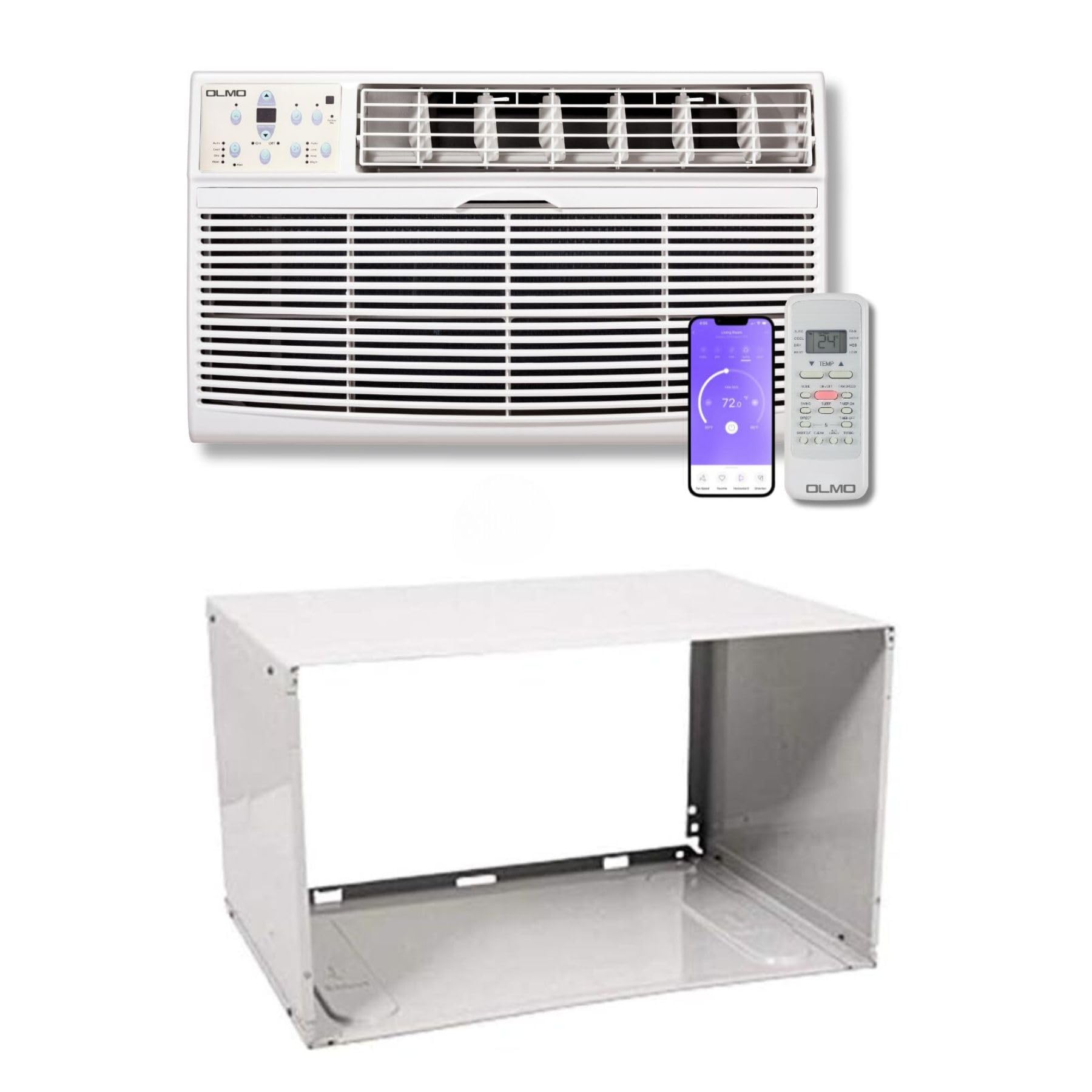 12,000 BTU 230V Through-the-Wall Air Conditioner with Remote Control & Smart Kit - Cooling Only (R32 Refrigerant) - Wall Sleeve Included - Perfect for Bedrooms, Living Rooms & Small Offices