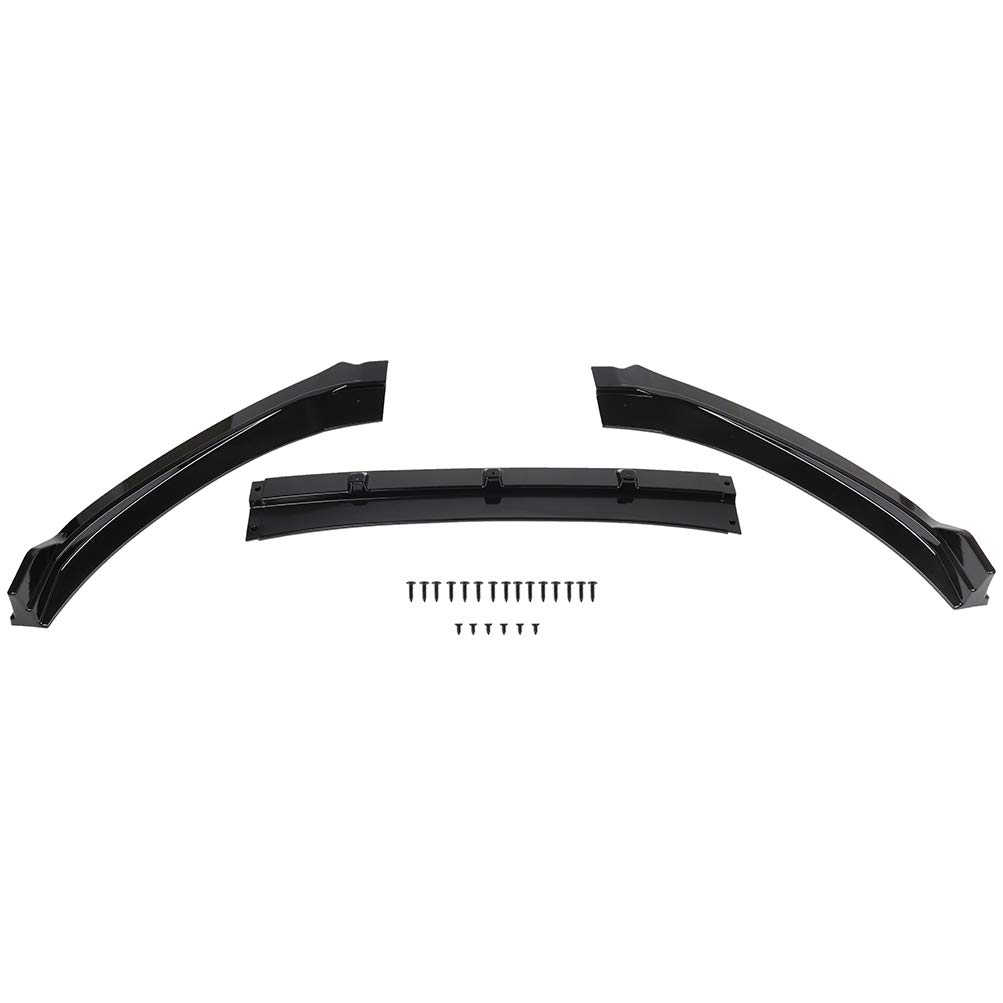 OCPTY 3PCS Front Bumper Lip Spoiler Splitter Kit for Hyundai Elantra 2017-2023 - Durable ABS Plastic Car Body Styling Accessory - Enhances Aerodynamics & Sporty Look for Street Racing & Custom Builds