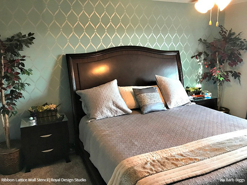 Ribbon Lattice Wall Stencil - Reusable DIY Painting Template for Home Decor, Crafts & Furniture - Perfect for Bedroom, Nursery, Living Room Accent Walls