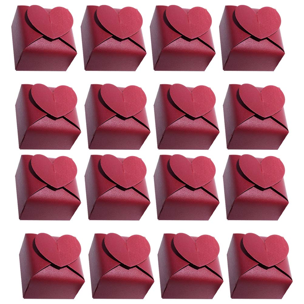 DOITOOL 50Pcs Heart Shaped Wedding Favor Boxes - Elegant European Style Candy Holders for Wedding, Baby Shower, Birthday Party & Anniversary Gifts - Perfect for Chocolate, Candy, Jewelry & Small Gift Wrapping