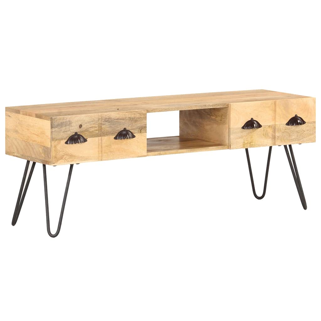 Farmhouse Style TV Stand with Media Shelves & 2 Drawers - 47.2