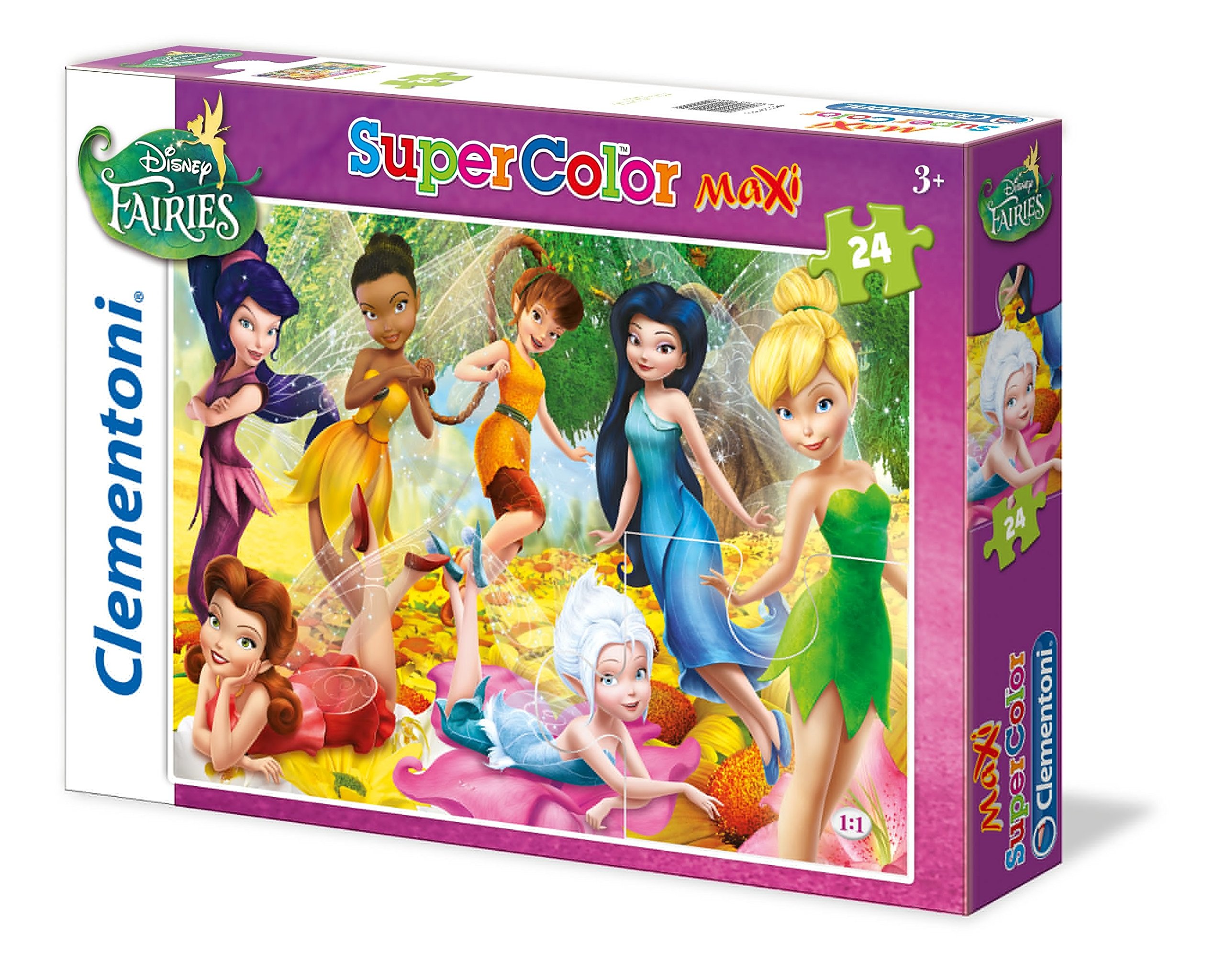Clementoni Fairies Maxi Puzzle - 24 Piece Large Jigsaw Puzzle for Kids - Perfect for Family Game Night & Early Childhood Learning