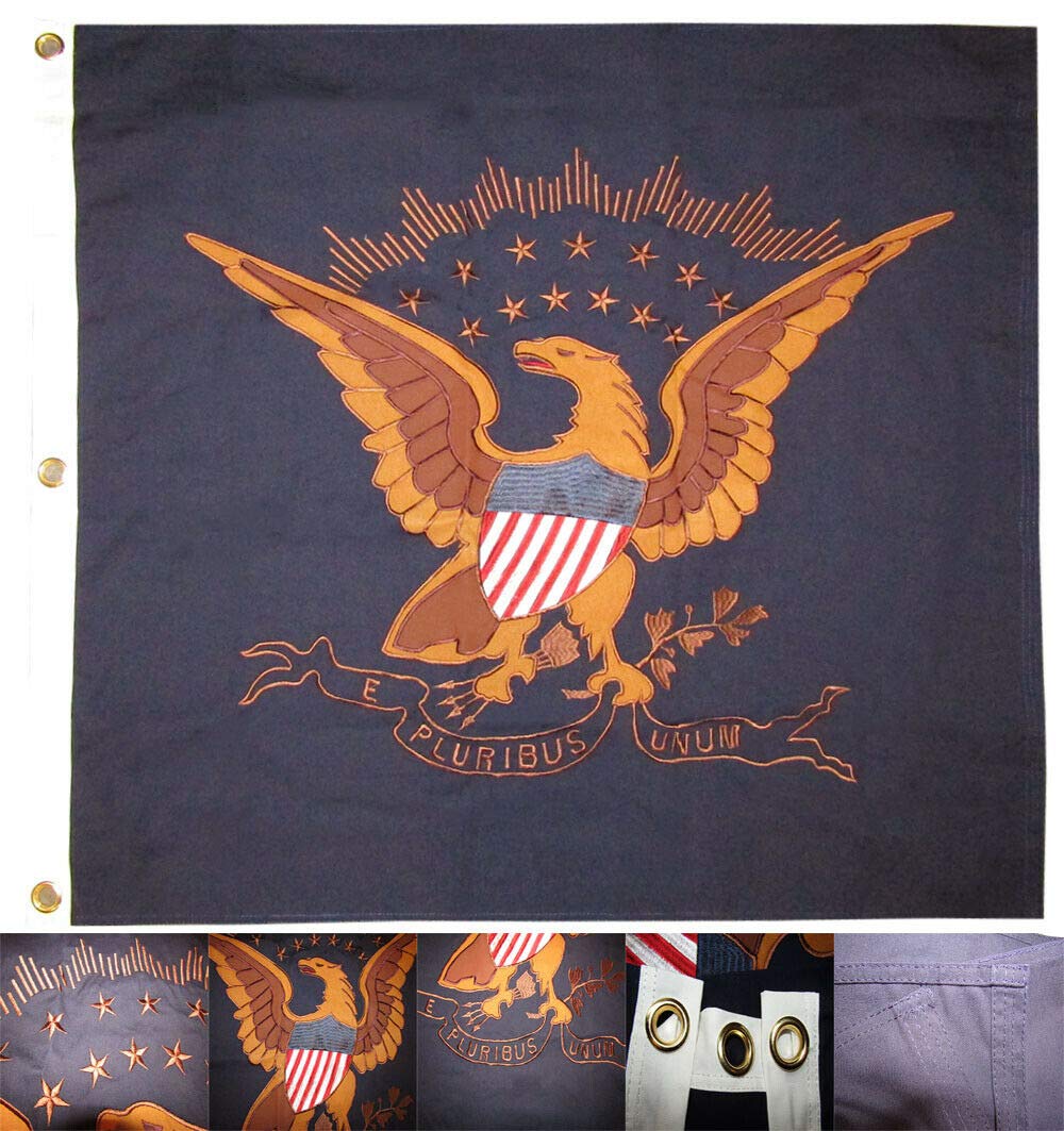 38x38 Embroidered USCT E Pluribus Unum Cotton Flag - Historical Civil War Banner - 38