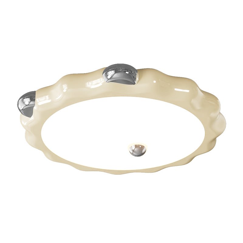 Elegant Cream Puffering Ceiling Light Fixture - Modern Flush Mount Lighting for Bedroom, Living Room & Dining Room