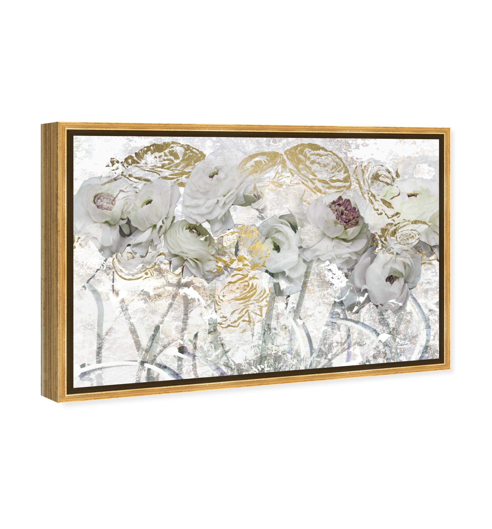 Floral & Botanical Wall Art Framed Canvas Print - 'Guest Brought Florals' Peonies Painting by Oliver Gal Artist Co. | Perfect for Living Room, Bedroom & Office Decor