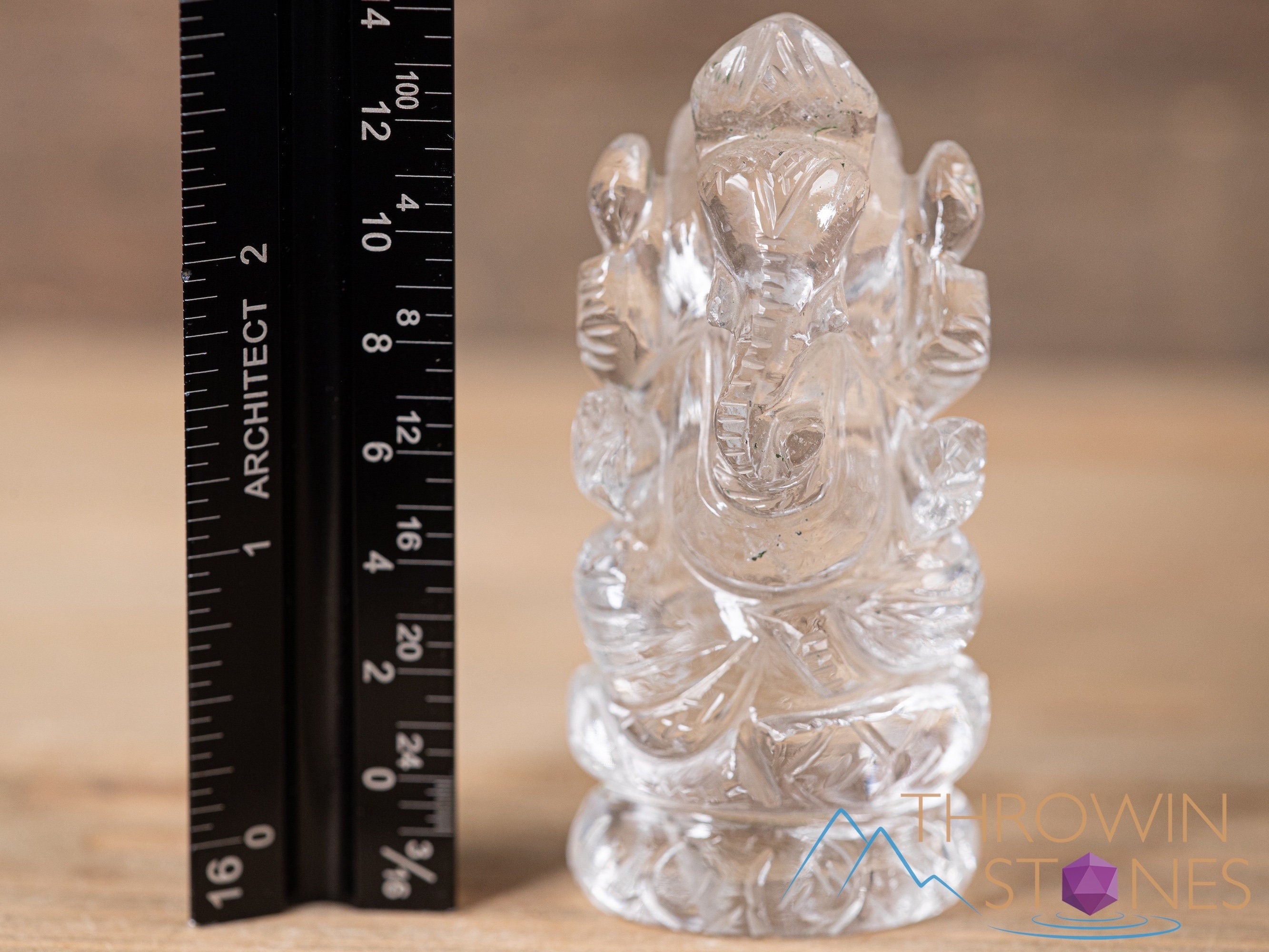 Himalayan Clear Quartz Ganesha Statue - Hand Carved Lord Ganesh Crystal Sculpture for Home Decor, Meditation & Spiritual Healing | Feng Shui Gift & Yoga Altar Centerpiece