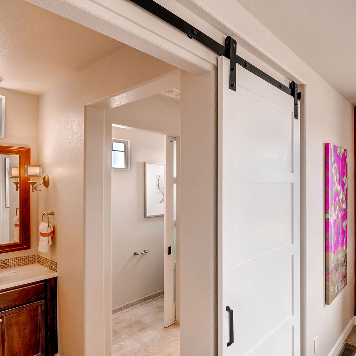 Premium Wagon Wheel Horseshoe Roller Hanger for Barn Doors - 1 3/4