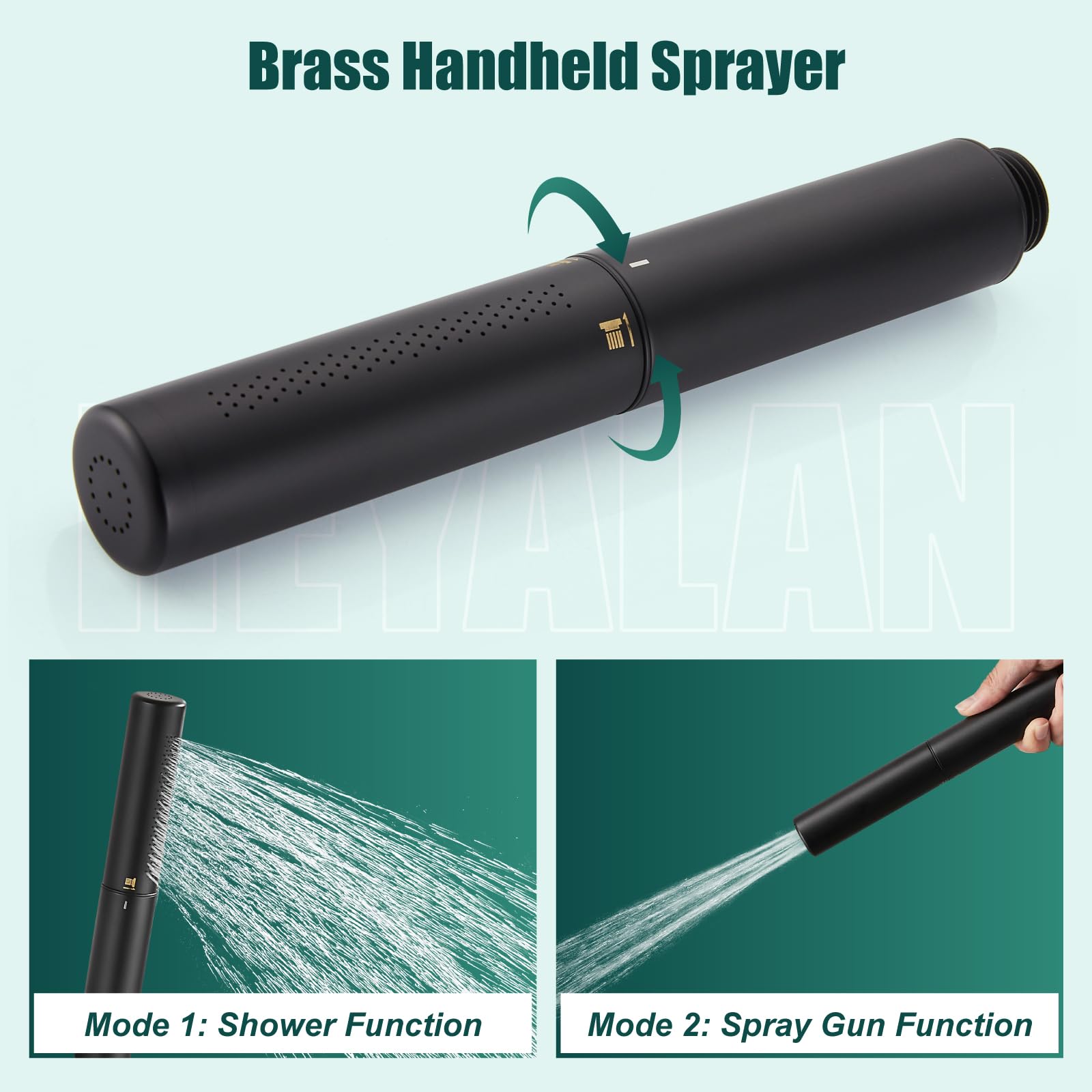 Premium 10 Inch Matte Black Square Rain Shower System - 2-in-1 Wall Mount Rainfall Shower Head with Handheld Sprayer & High Pressure Valve for Luxurious Bathroom Experience (Ideal for Master Bath & Spa Retreats)