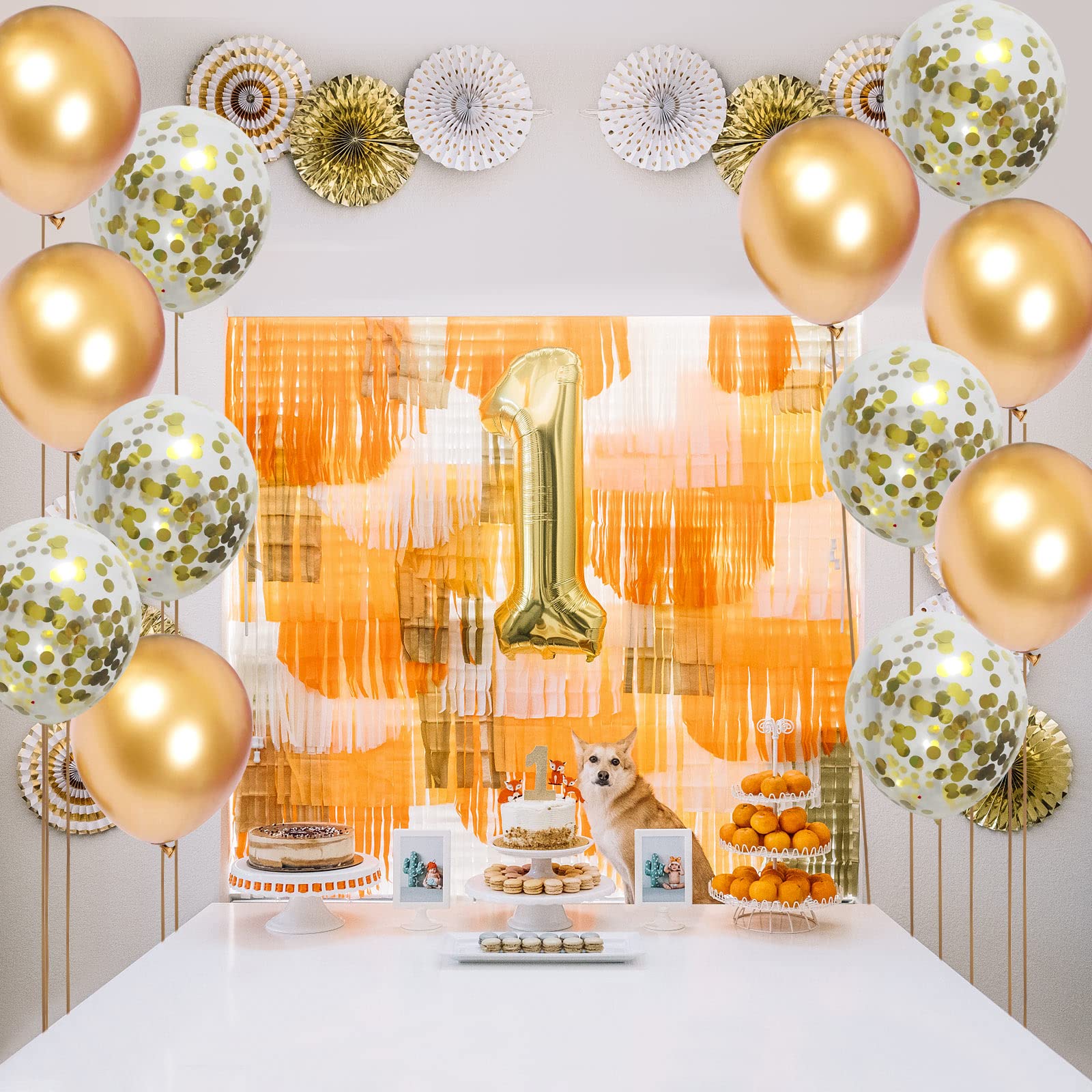 12 Inch Gold Confetti Transparent Balloons & Gold Metallic Balloons - Graduation, Wedding, Birthday, Baby Shower Decorations - Perfect for Party Backdrops, Ceiling Decor & Photo Booth Props