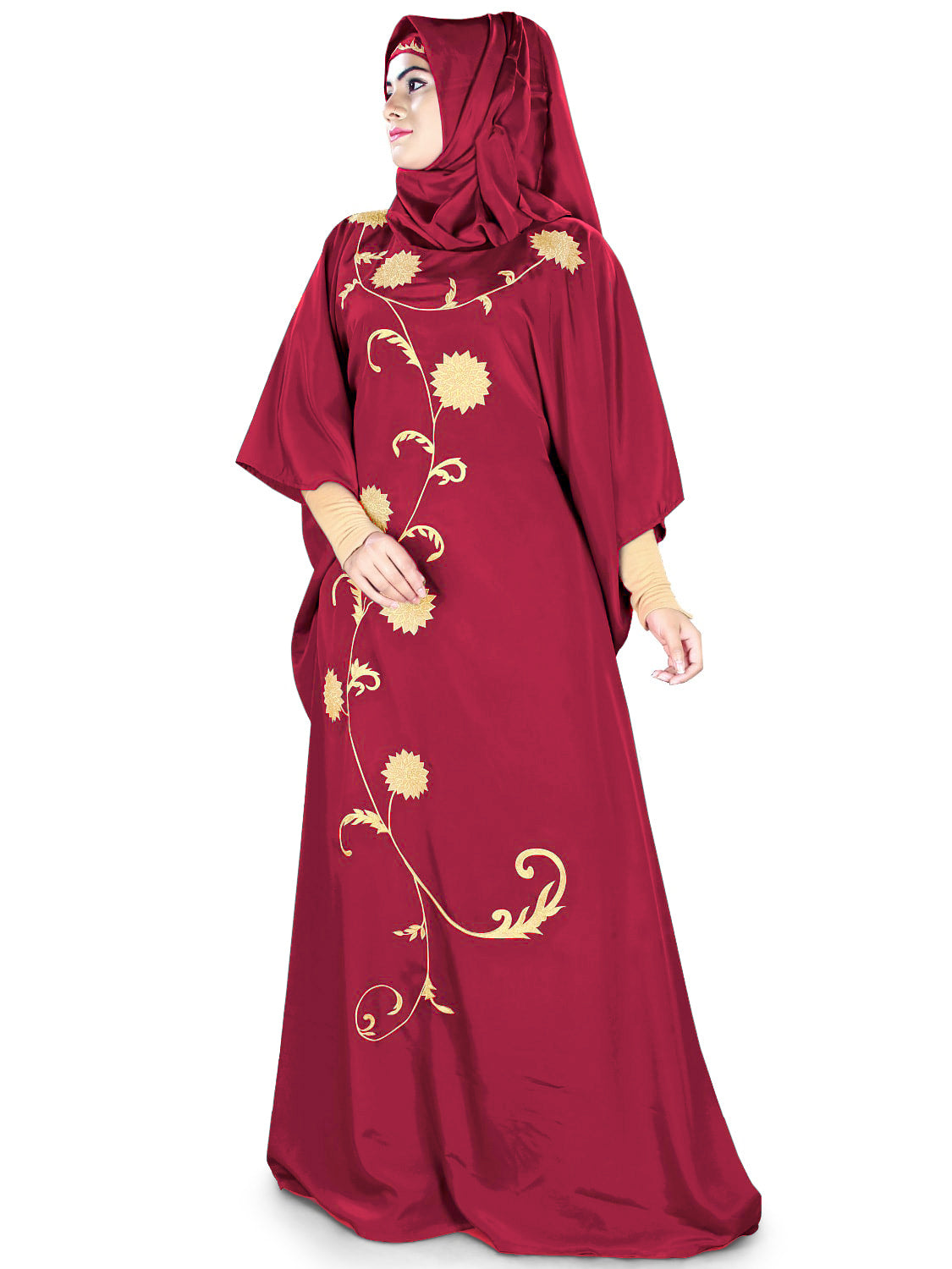 Elegant Aiza Kaftan Dress for Women - Flowy Boho Maxi Dress with Embroidery - Perfect for Beach, Vacation & Summer Outfits