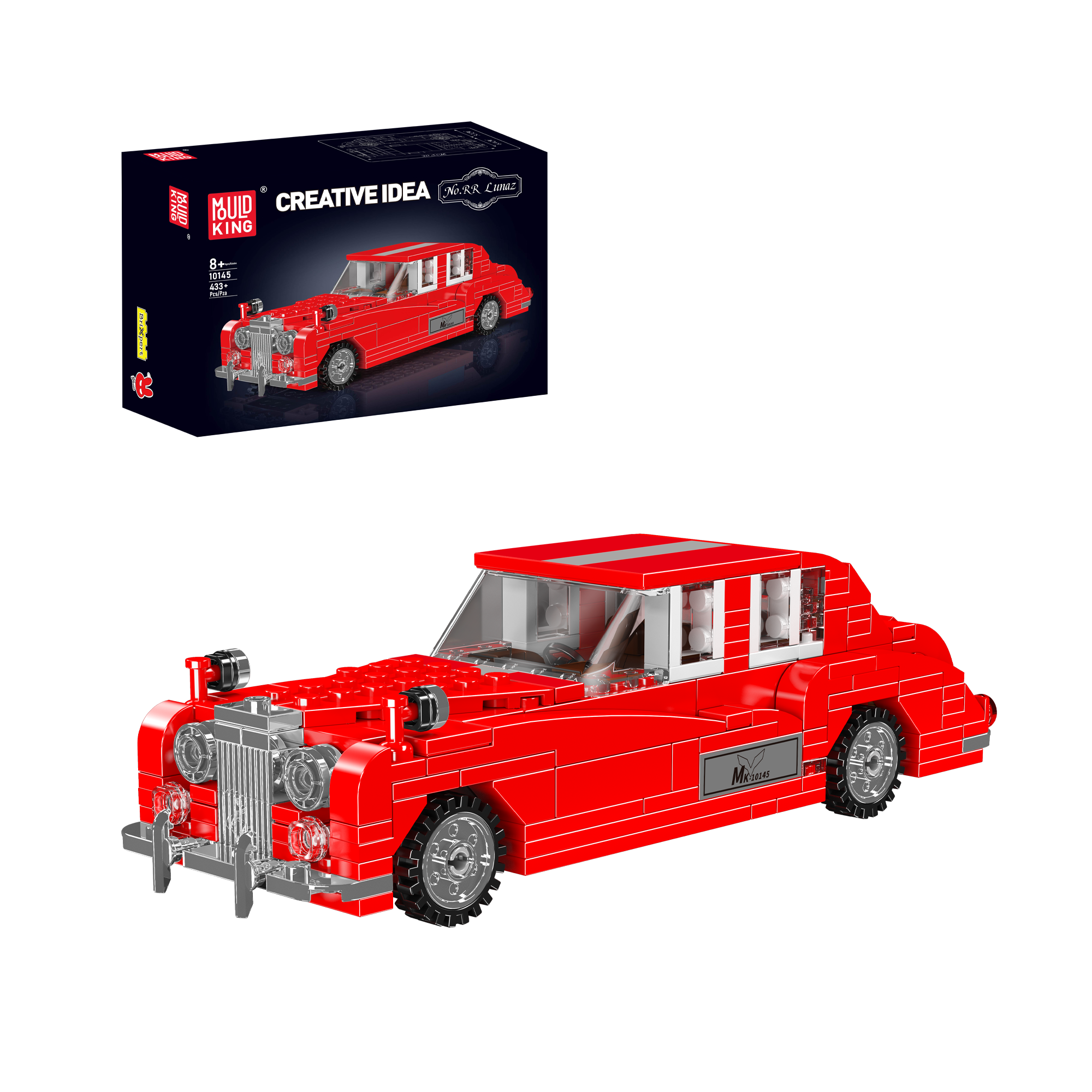 Mould King 10145 RR Lunaz Vintage Car Model Building Kit - 433 Piece Classic Vehicle Construction Set for Adults & Teens | Perfect for Collectors, DIY Enthusiasts & Home Office Display