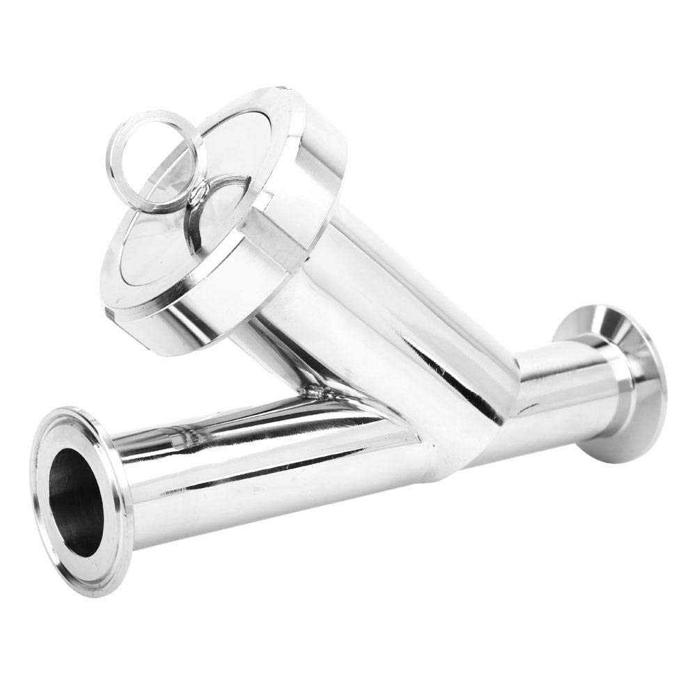 Stainless Steel Y Type Strainer Filter 32mm 1in 2.6Mpa with Triple Clamp Flange - High Pressure Water Filter for Textile, Chemical, Petroleum & Light Industry | Perfect for Water Treatment Systems & Industrial Filtration