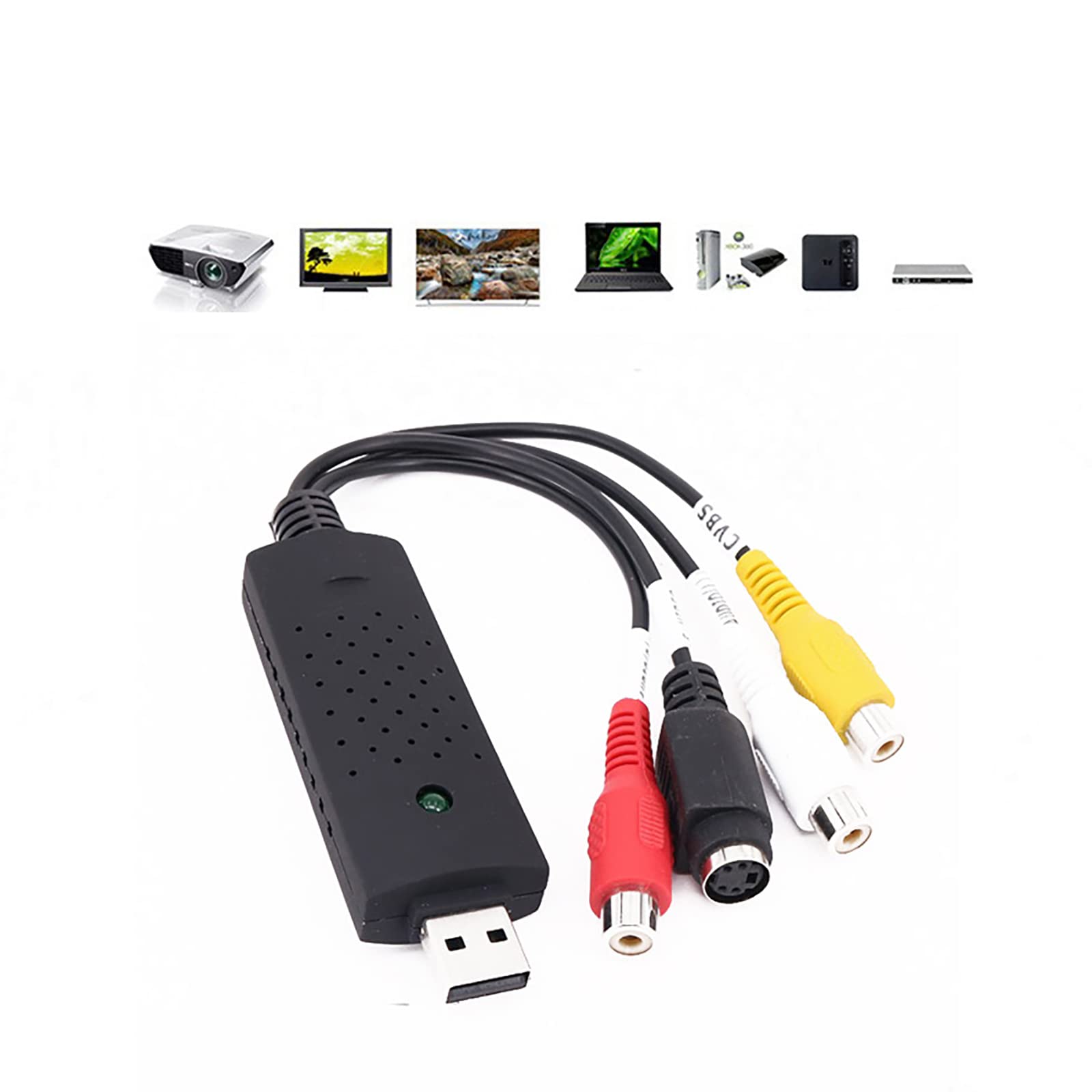 Rehomy USB 2.0 VHS to Digital Converter - Video Capture Card for PC, Convert Analog Video to Digital - Perfect for Home Movies, VHS Tapes & Camcorder Videos