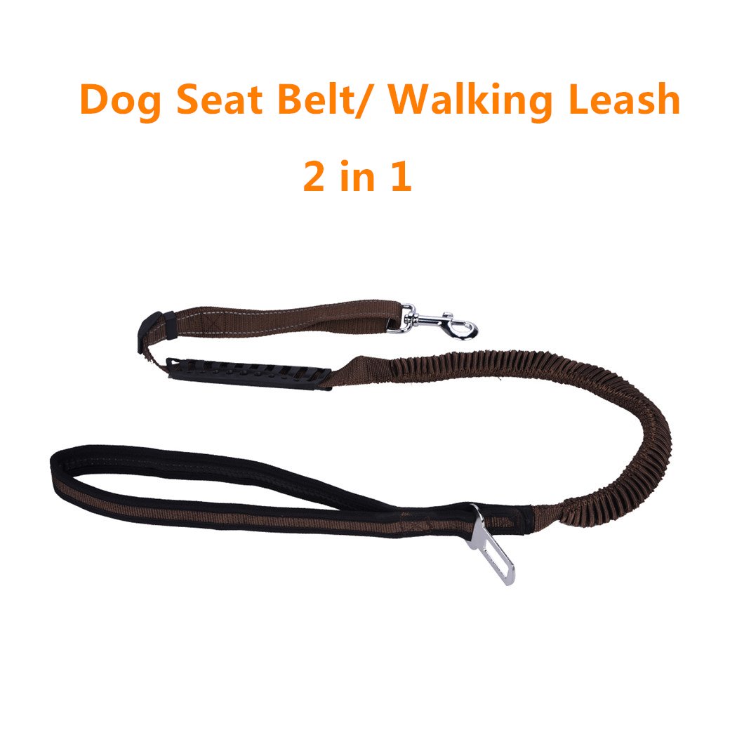 Dog Seat Belt for Car Safety - Heavy Duty Dog Leash with Double Handle & Reflective Strips for Large Dogs - Training, Walking, Running - Perfect for Road Trips, Daily Commutes & Outdoor Adventures