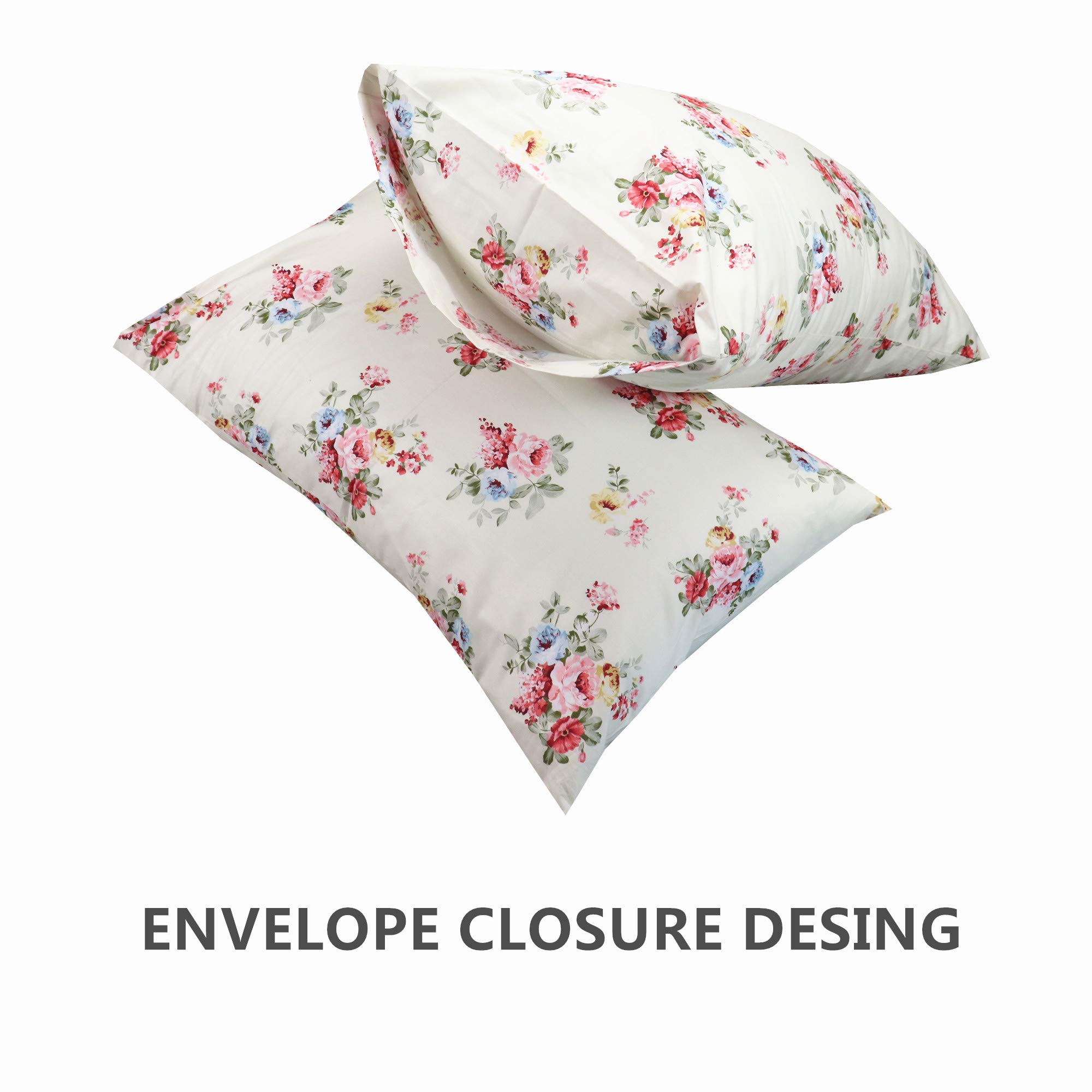 Luxury Cotton Queen Pillowcase Set of 2 - 20x30 Inch for Bedroom Decor