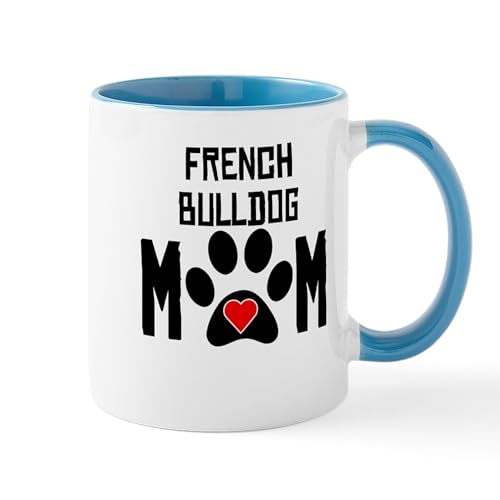 White/Blue Inside - French Bulldog Mom Mugs