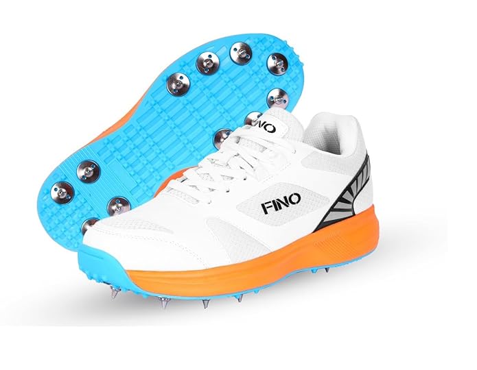 Fino C 01 Metal Spike Cricket Shoes for Men - Lightweight & Durable Cricket Footwear - Perfect for Professional Matches & Training Sessions
