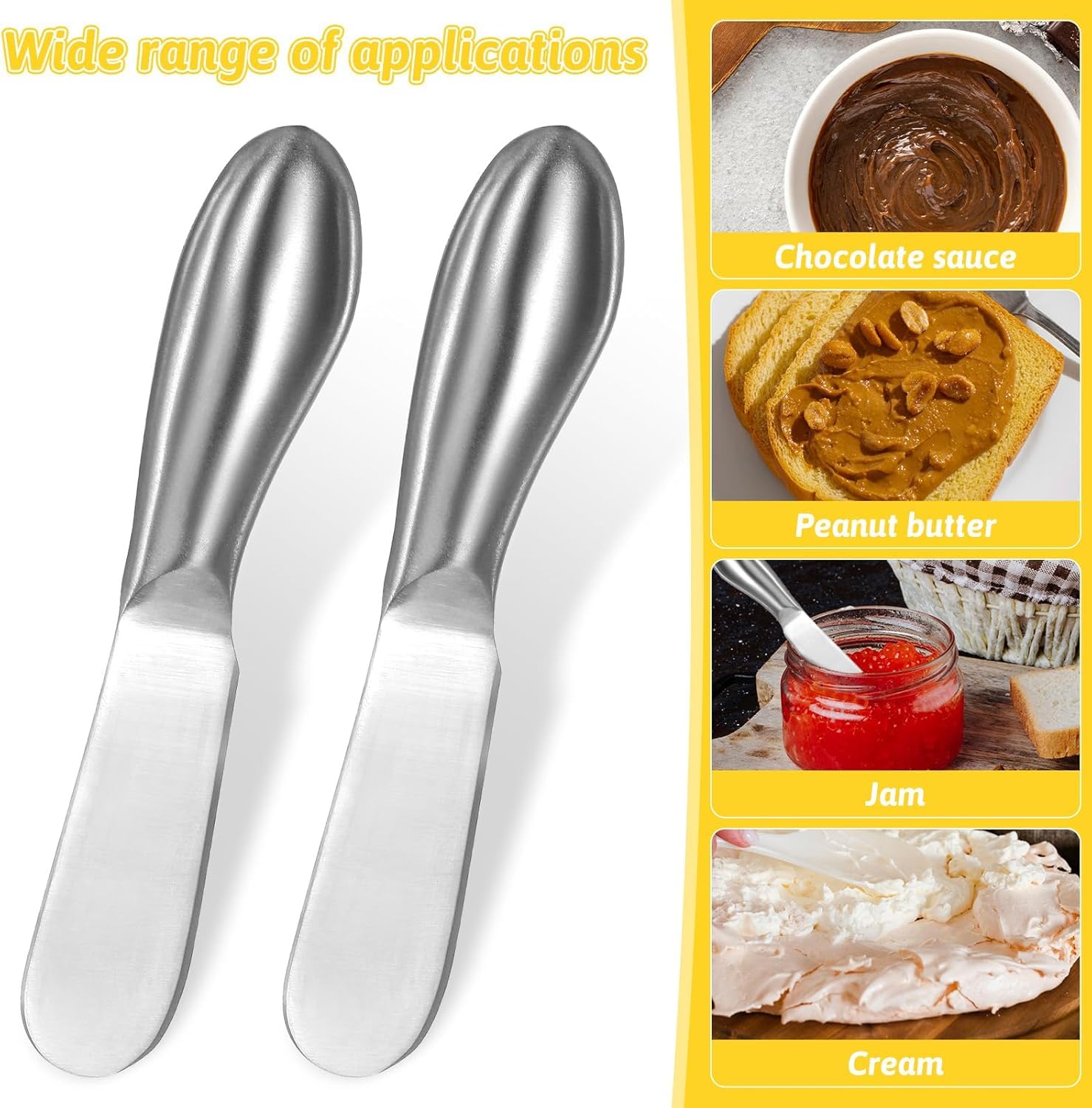 4-Piece Stainless Steel Cheese and Butter Spreader Knife Set - Silver Round Cheese Knives for Parties, Weddings & Holidays - Perfect Gift for Father's Day, Christmas, Birthday & Anniversary - Ideal for Cheese Boards, Charcuterie Platters & Entertaining Guests