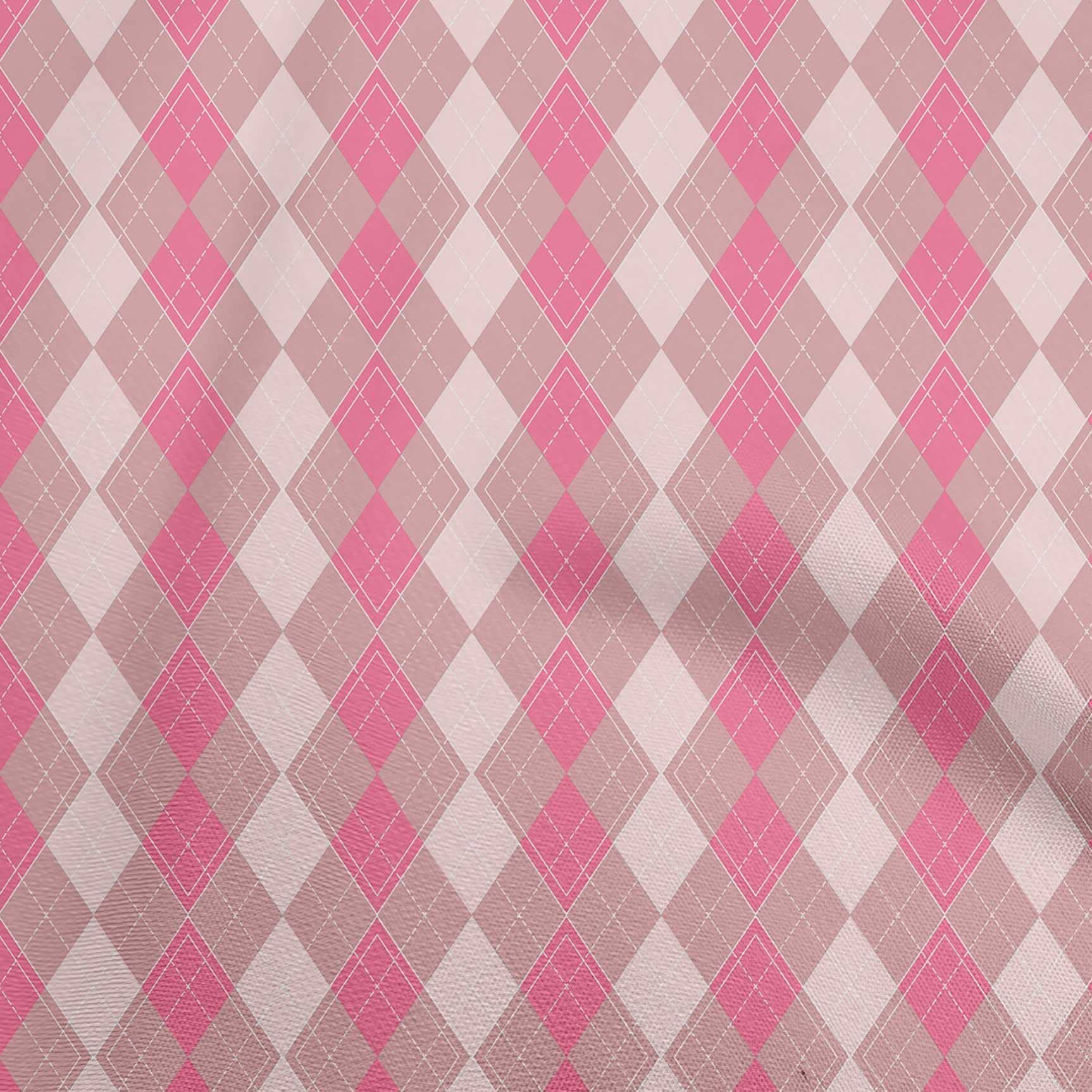 oneOone Polyester Spandex Light Pink Check Print Fabric by The Yard - 56 Inch Wide Dress Material for DIY Fashion & Home Decor Projects