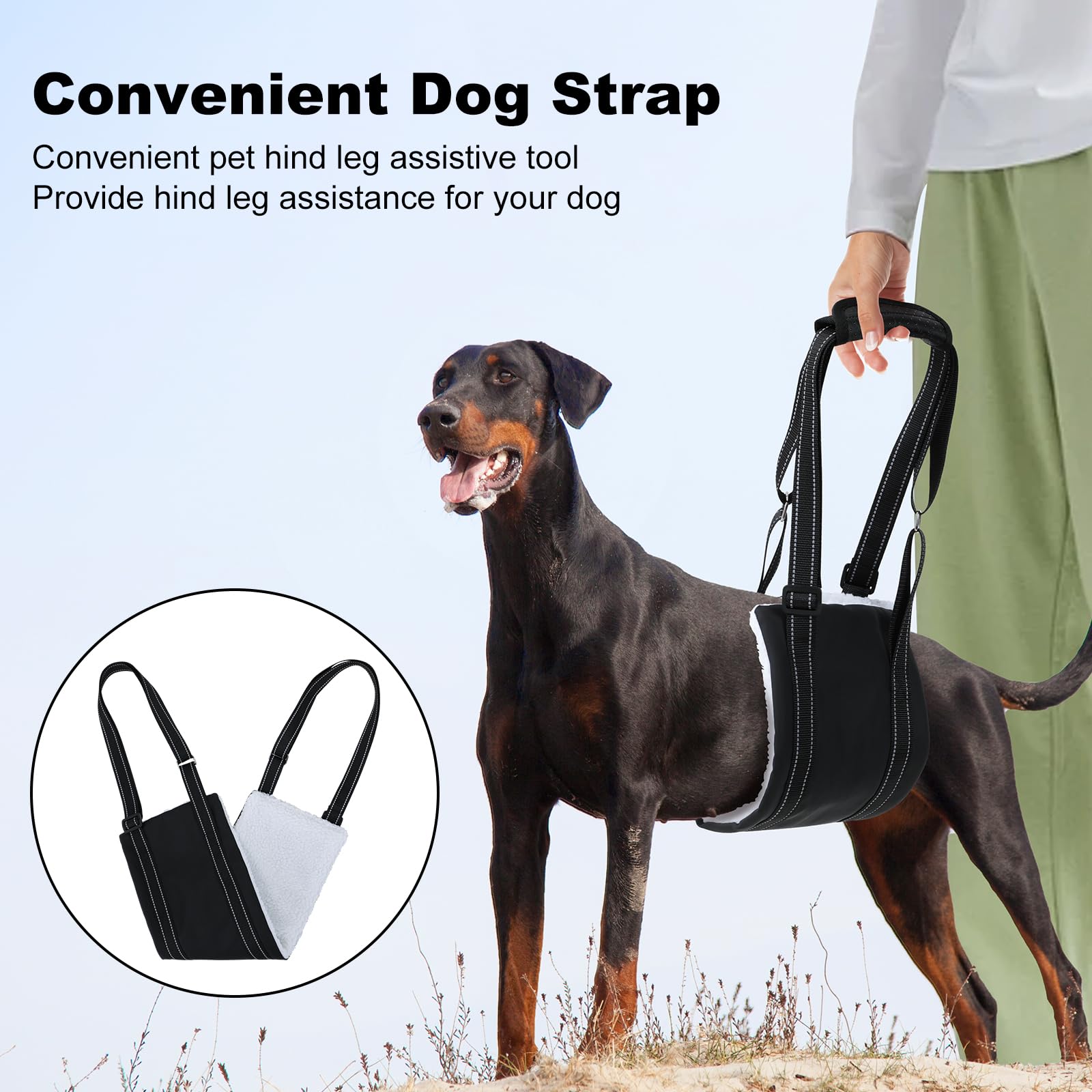 Adjustable Dog Sling for Large Dogs - Hind Leg Support Harness for Senior & Injured Pets - K9 Lift Assist for ACL Surgery Recovery (Medium) - Perfect for Rehabilitation & Mobility Assistance
