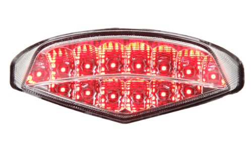 Sequential LED Tail Lights Clear Lens for 2009-2014 Ducati Monster 696/796/1100 - High Visibility Motorcycle Brake Light for Night Riding & Safety