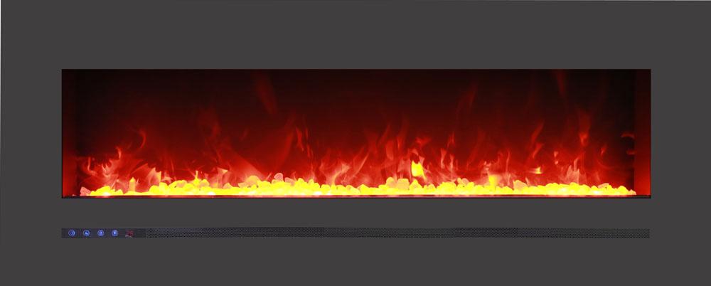 Sierra Flame 48-Inch Wall Mount/Flush Mount Fireplace with Steel Surround - Perfect for Living Room, Bedroom, or Office Heating & Decor