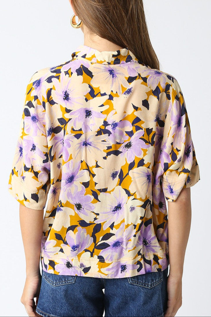 Tilly Floral Blouse for Women - Elegant Floral Print Top with Short Sleeves - Perfect for Spring, Summer, Office Wear & Casual Outfits