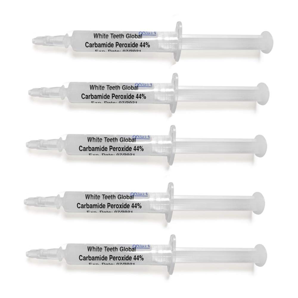 Professional Teeth Whitening Kit with 3ml Carbamide Peroxide & 3ml Remineralization Gel - Includes 2 Mouth Trays (44% Concentrated) for At-Home Dental Care & Bright Smile