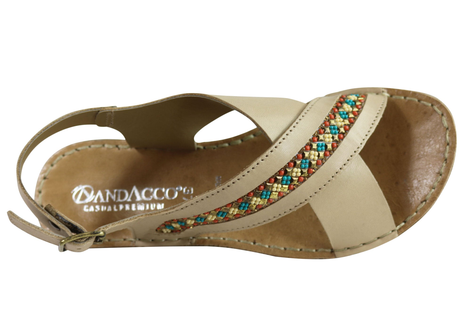 Andacco Veronique Women's Comfort Flat Leather Sandals - Handmade in Brazil - Perfect for Summer, Beach & Casual Outings
