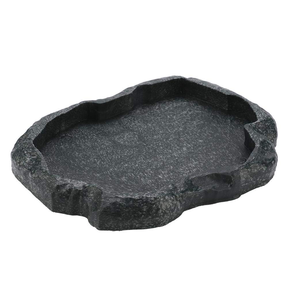 Premium Reptile Feeding Bowl & Water Dish - Tortoise Food Bowl, Lizard & Scorpion Feeder, Heavy Duty Dark Green Pet Dish - Ideal for Terrariums, Habitats & Reptile Care Accessories